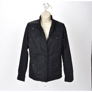 Burberry Black Subtle Geometric Pattern Golf Jacket Size S